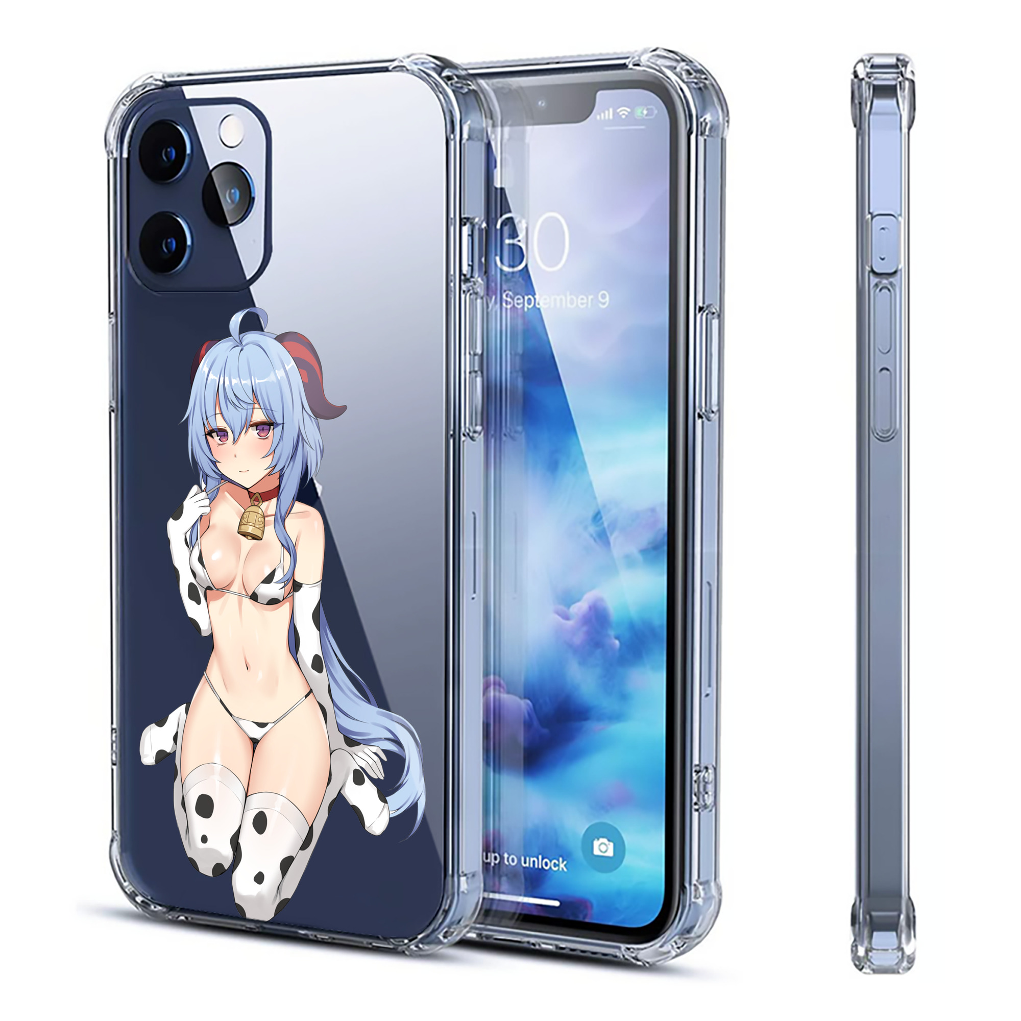 げんし神 甘雨 かんう genshin Ganyu 【iPhone 12シリーズ対応】透明スマホケース（クリアソフトケース）